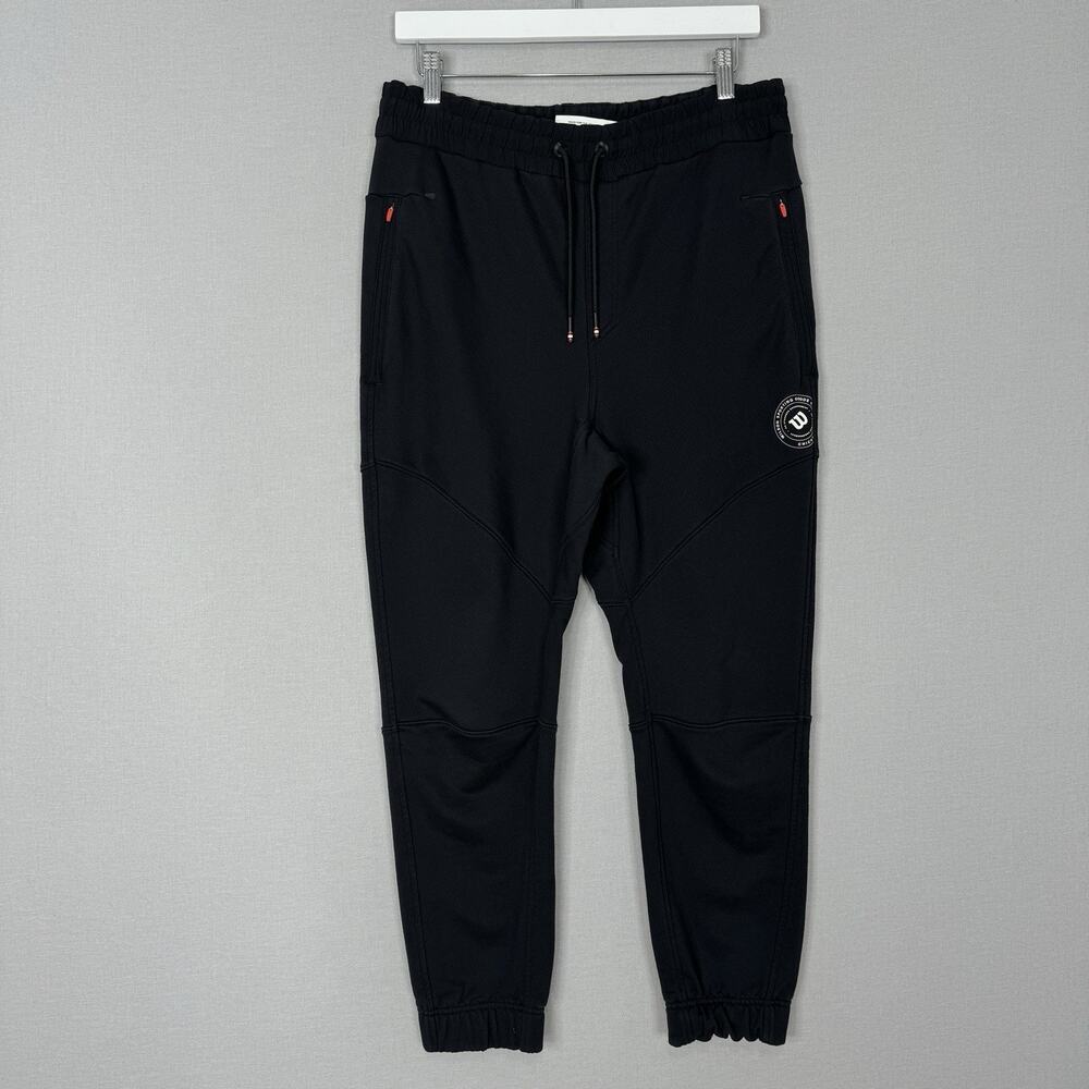 Wilson Mens Sweat Pants‎ Large Black Chicago Drawstring Jogger Lounge Travel